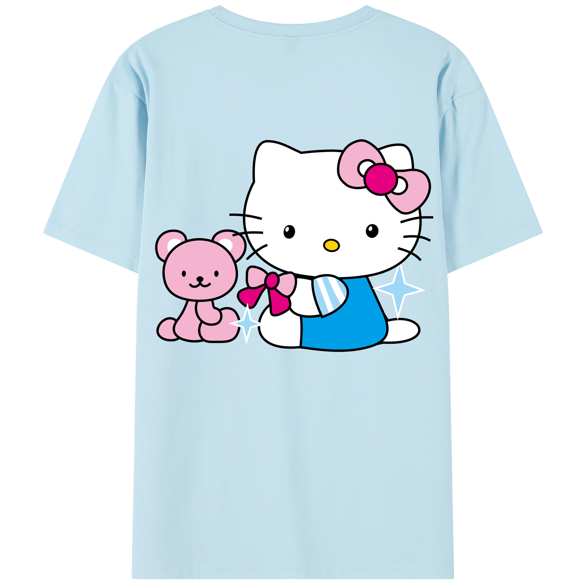 （画像用） Hello Kitty ハローキティ 綿100％半袖Tシャツ（背面プリント）